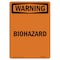 Signmission Safety Sign, OSHA WARNING, 7" Height, Biohazard, Portrait, D-57-V-12988 OS-WS-D-57-V-12988 - alternate 1